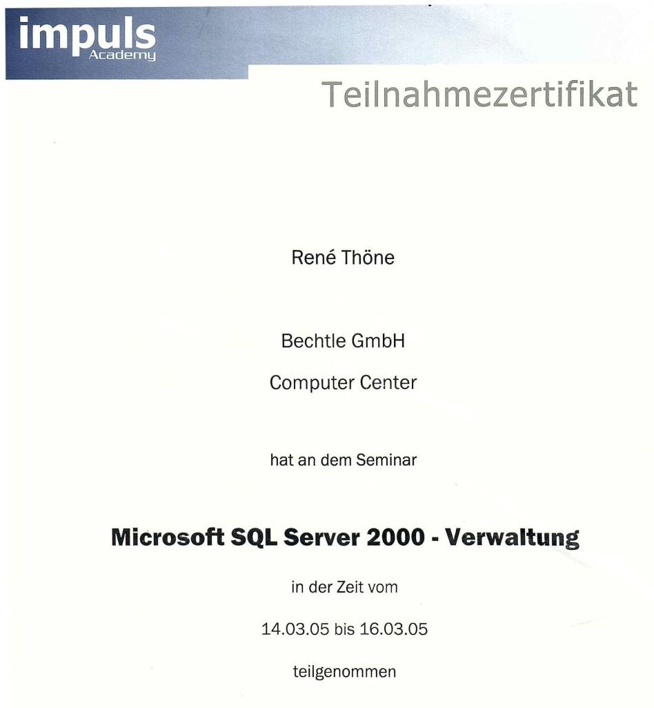 MS SQL Server Verwaltung