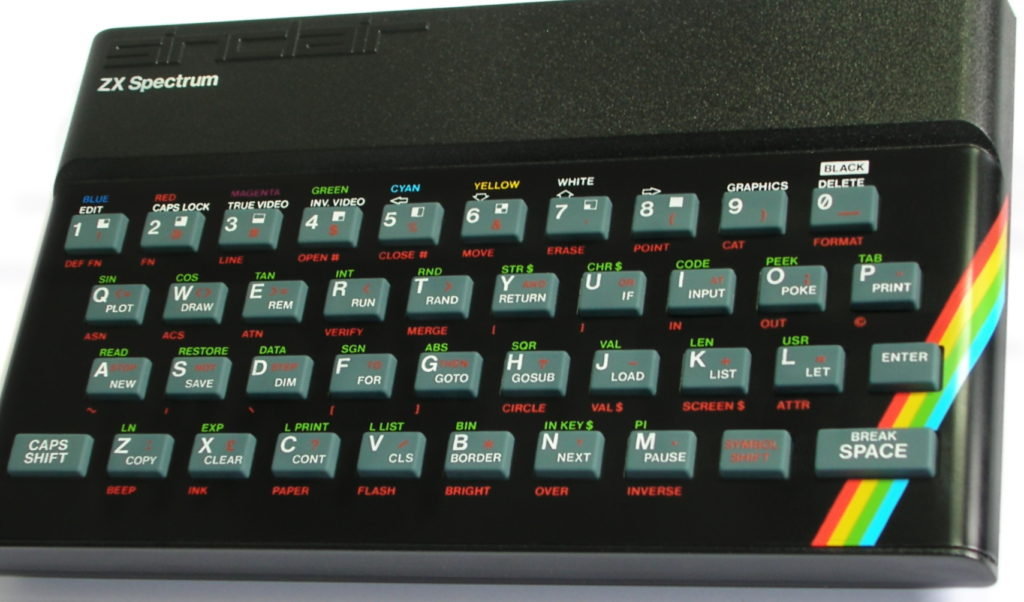 ZX Spectrum. Gigantische 48 Kb RAM, aber langsam wird Geschwindigkeit interessant.