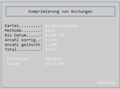 Komprimieren von Buchungen in der blauen Version von Navision 3.56 