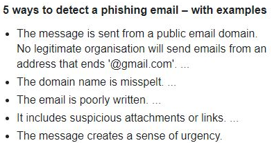 Wichtige Erkennungszeichen für Phishing Mails
