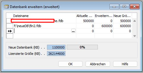 Erweiterte Ansicht Datenbankerweiterung (native Navisiondatenbank)