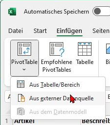 Alternative Einbindung einer großen Navision Financials Attain/ Microsoft Business Central 365 Pivot Tabelle als externe Datenquelle in Excel ohne Zeilenbeschränkung oder Zeilenlimit auf 1.048.576 Zeilen in Excel.