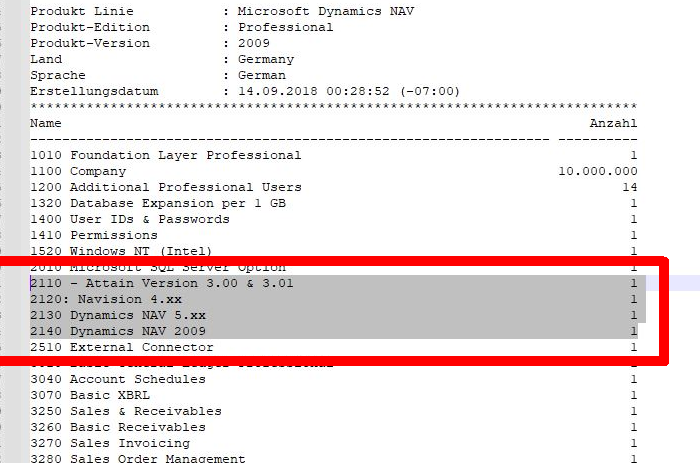 Navision Lizenz fin.flf mit den Rechten, Navision bis zur letzten 2009R2 Version von ca. 2016 einzusetzen.