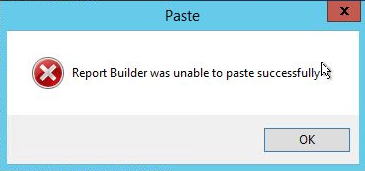 Fehlermeldung "Report Builder was unable to paste successfully" im Report Builder unter Navision Dynamics oder BC365