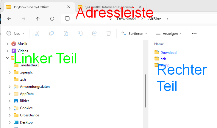 Screenshot zum Springenden Dateibrowser / Dateiexplorer unter Windows 10/11