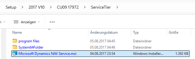 Screenshot von Navision Dynamics 2017 zur Lösung von AppData\Local\Temp\setup.wix.msi.19.logWindows Installer: Error: Service 'Microsoft Dynamics 365 Business Central Server [BC140]' (MicrosoftDynamicsNavServer$BC140) failed to start. Verify that you have sufficient privileges to start system services.Done configuring package. Id = 'ServiceTier' ReturnCode = 1603ERROR: Package Microsoft Dynamics 365 Business Central Server Components failed with error. See detailed message above.